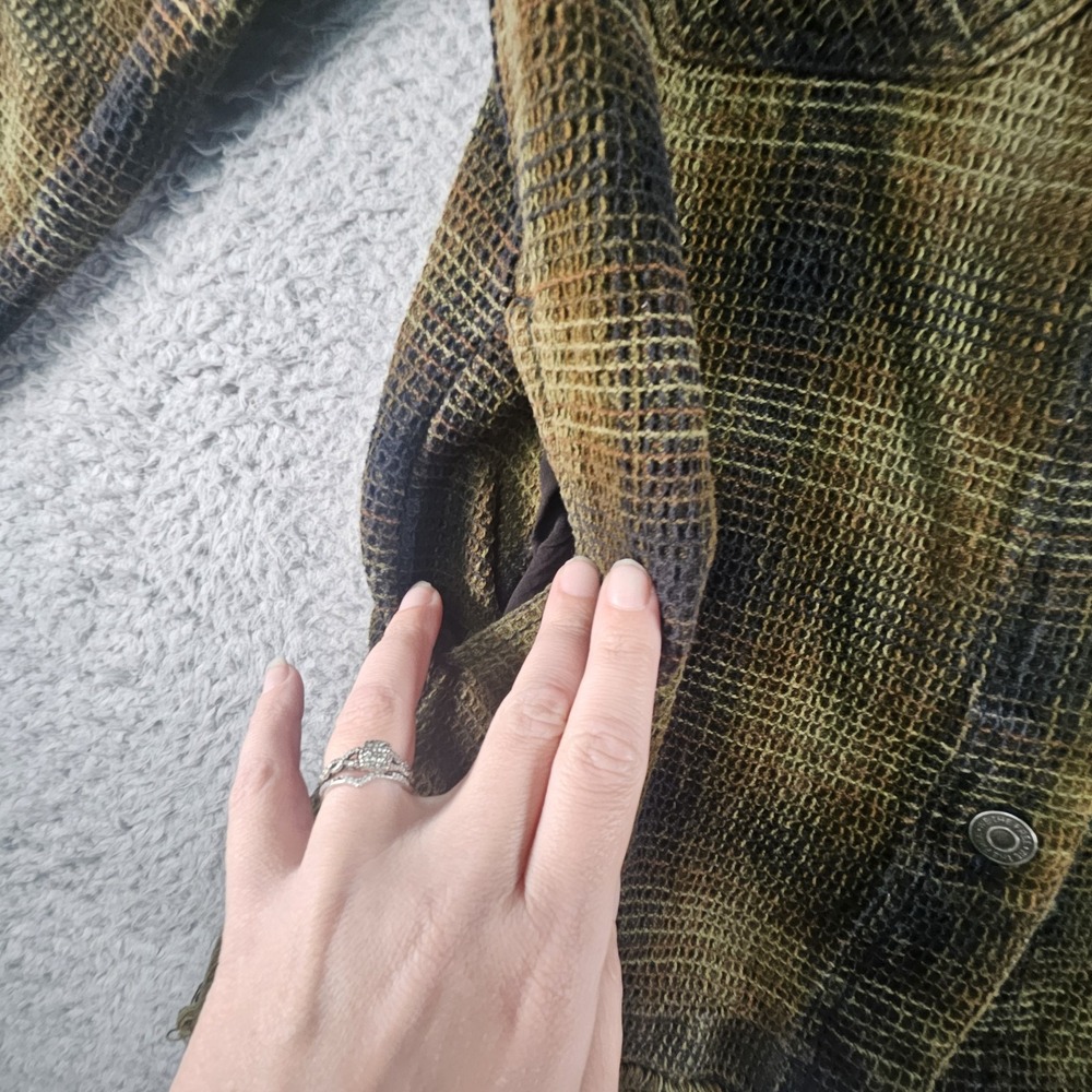 Free People Anneli Plaid Shirt Jacket Womens XS Flannel Ombre Shacket 90s Grunge - Picture 5 of 13